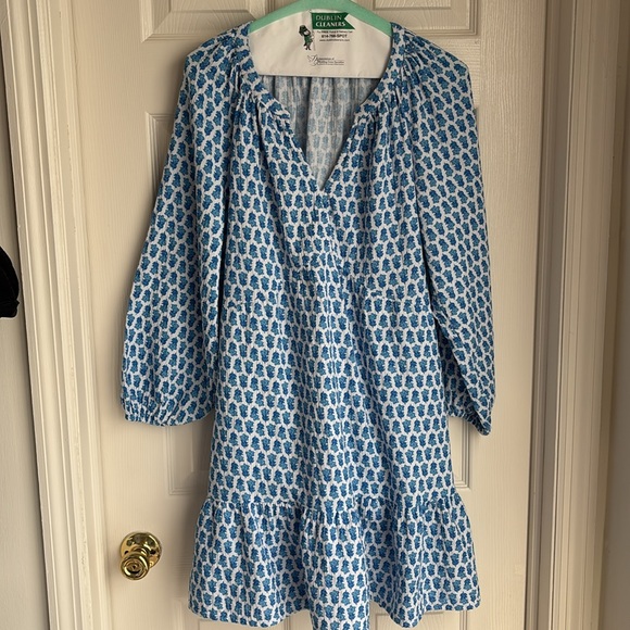 Vineyard Vines Seastitch Block Print Dress 100% Cotton - Picture 2 of 8